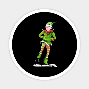 Santas Dancing  Christmas Elf Celebrating Christmas in July Magnet